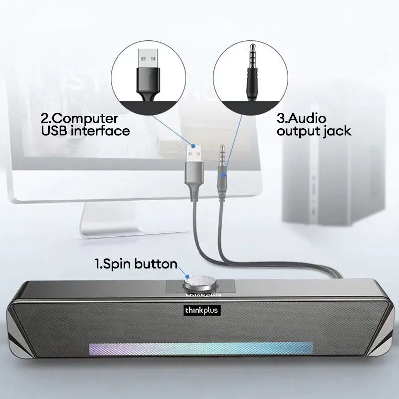 Lenovo TS33 Wired and Bluetooth 5.0 Speaker